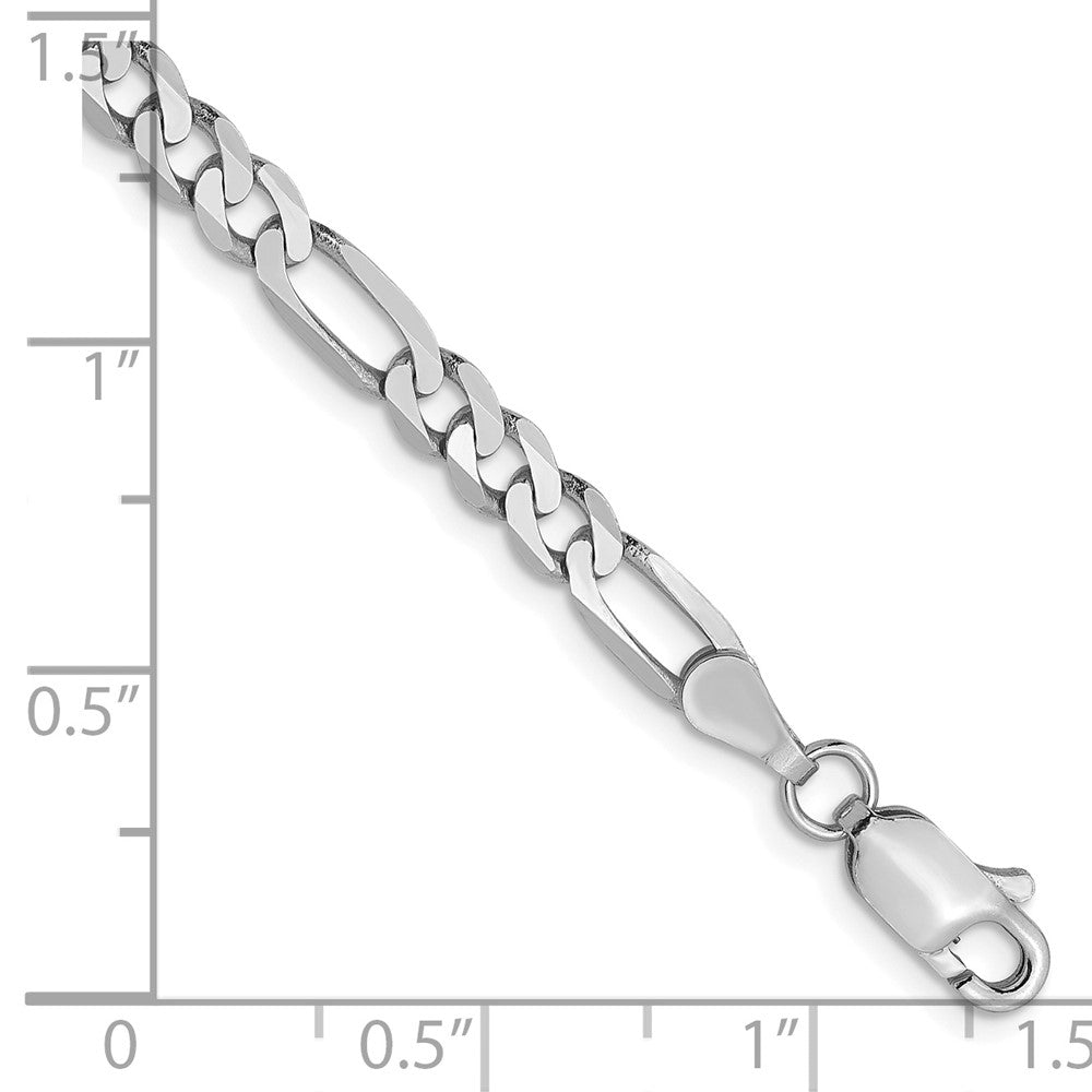 FJC Finejewelers 14 kt White Gold Flat Figaro Chain Bracelet 7 Inches x 4 mm