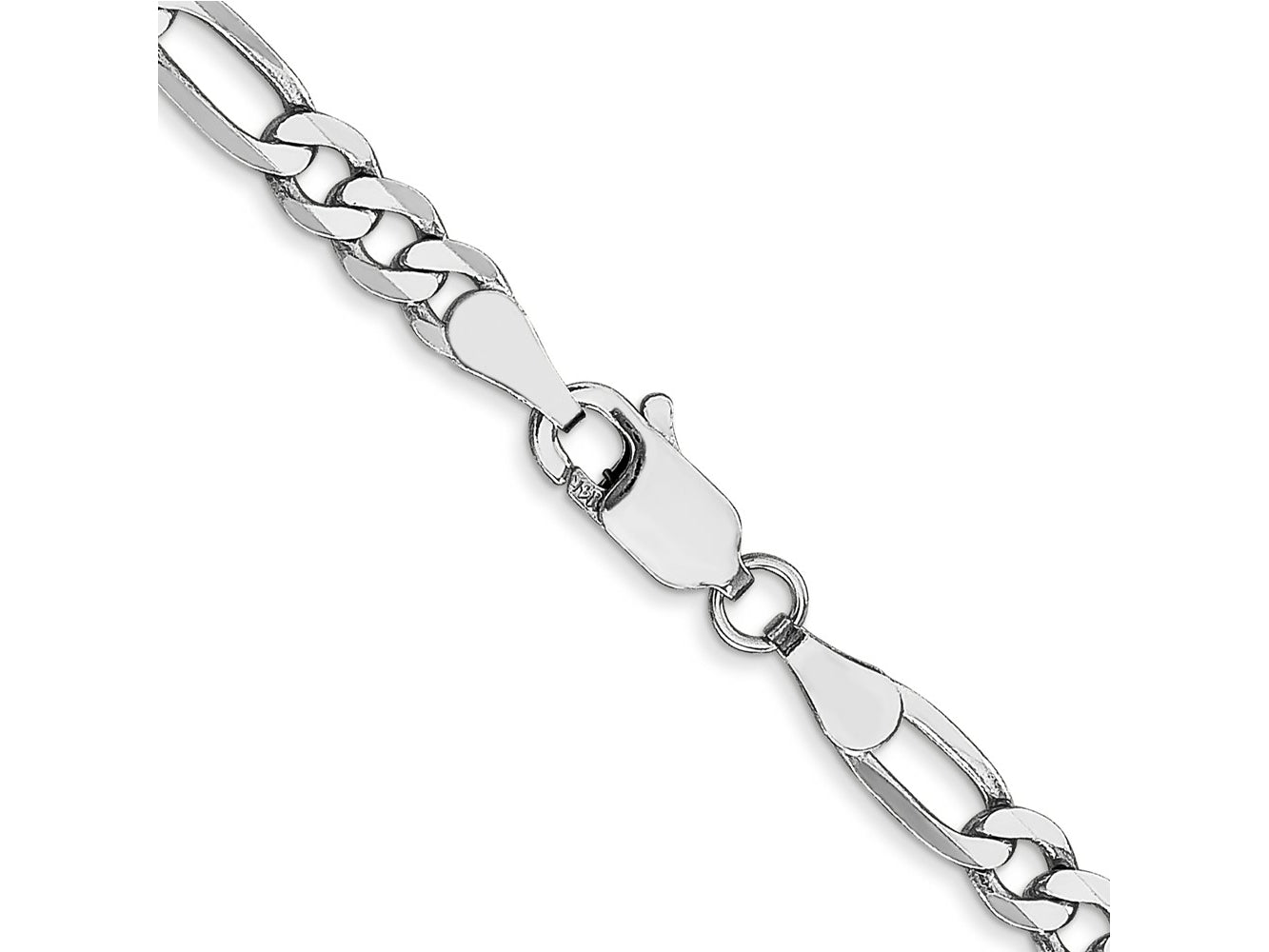 FJC Finejewelers 14 kt White Gold Flat Figaro Chain Bracelet 7 Inches x 4 mm
