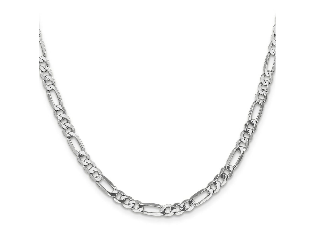 FJC Finejewelers 14 kt White Gold Flat Figaro Chain 20 Inches x 5 mm