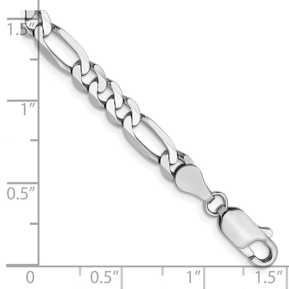 FJC Finejewelers 14 kt White Gold Flat Figaro Chain Bracelet 7 Inches x 5 mm