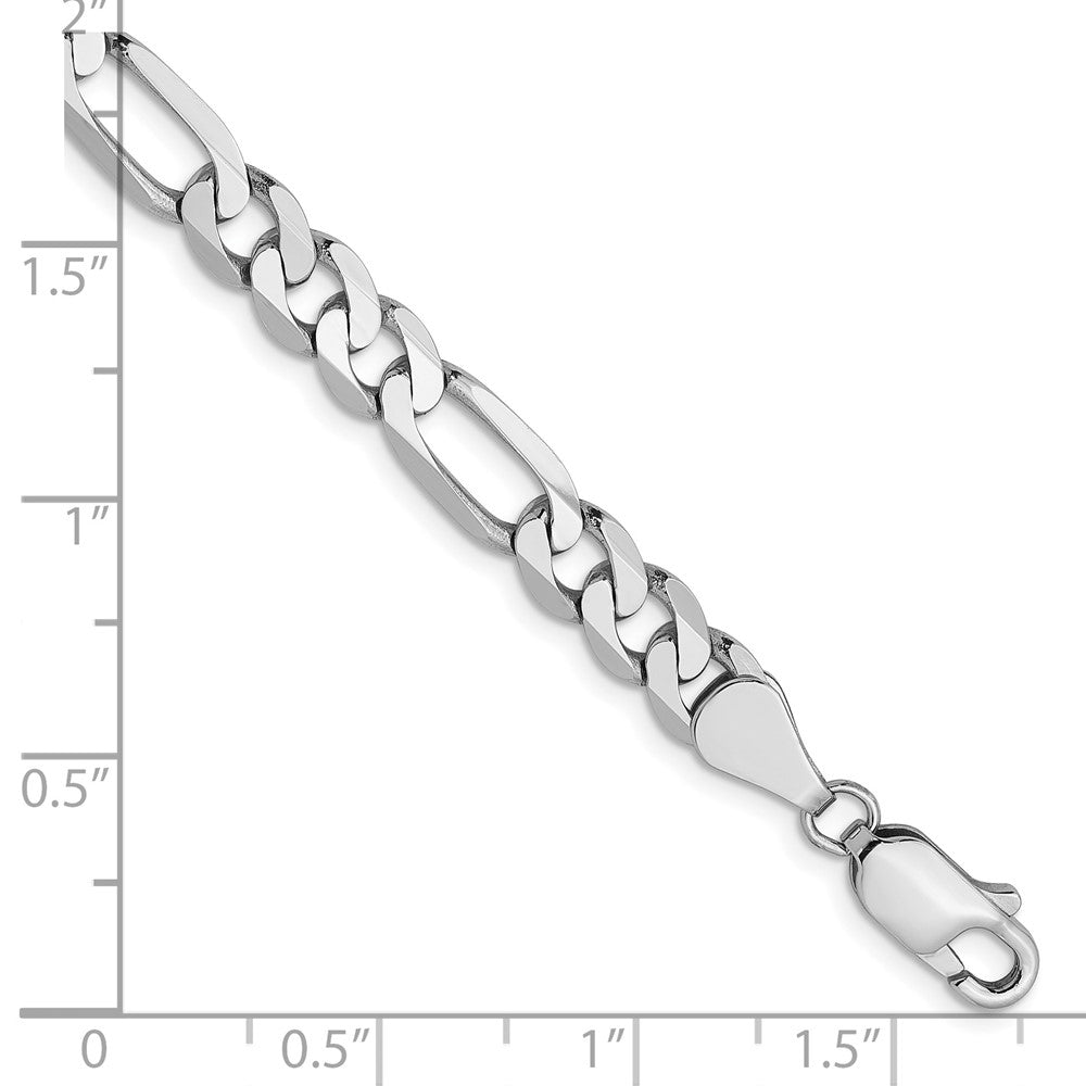 FJC Finejewelers 14 kt White Gold Flat Figaro Chain Bracelet 7 Inches x 5.5 mm