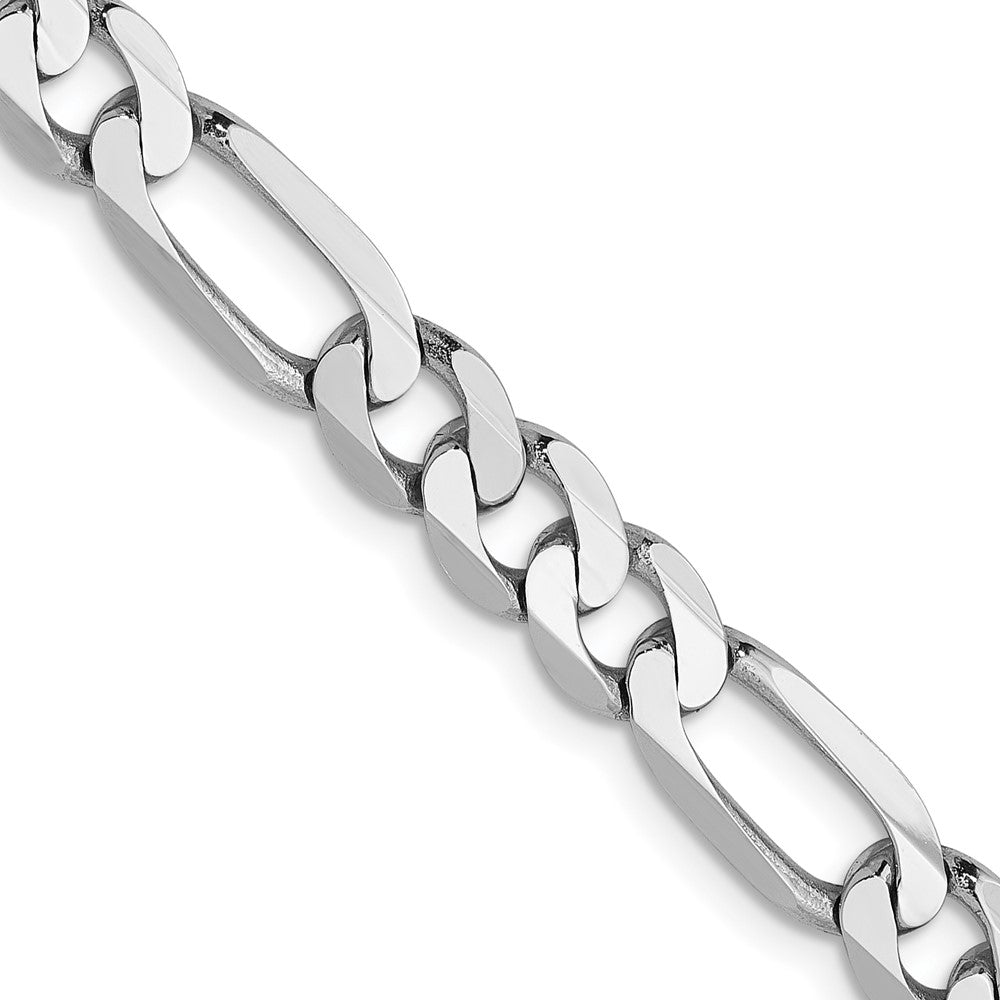 FJC Finejewelers 14 kt White Gold Flat Figaro Chain Bracelet 8 Inches x 5.5 mm