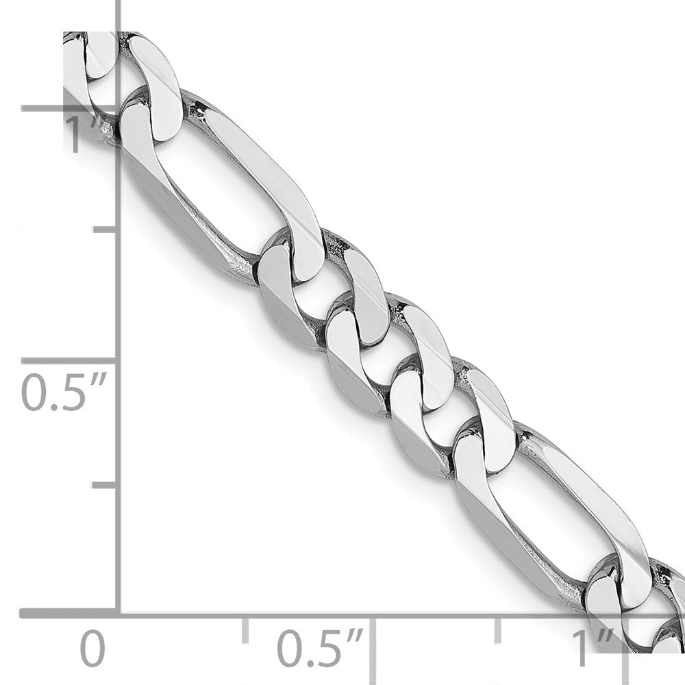FJC Finejewelers 14 kt White Gold Flat Figaro Chain Bracelet 8 Inches x 5.5 mm