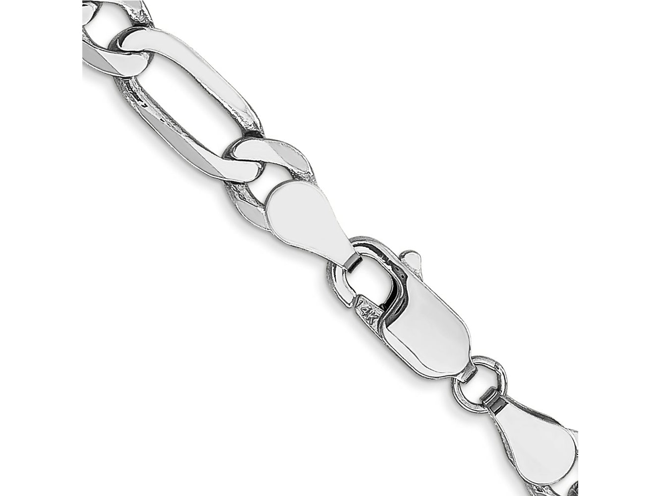 FJC Finejewelers 14 kt White Gold Flat Figaro Chain Bracelet 8 Inches x 5.5 mm