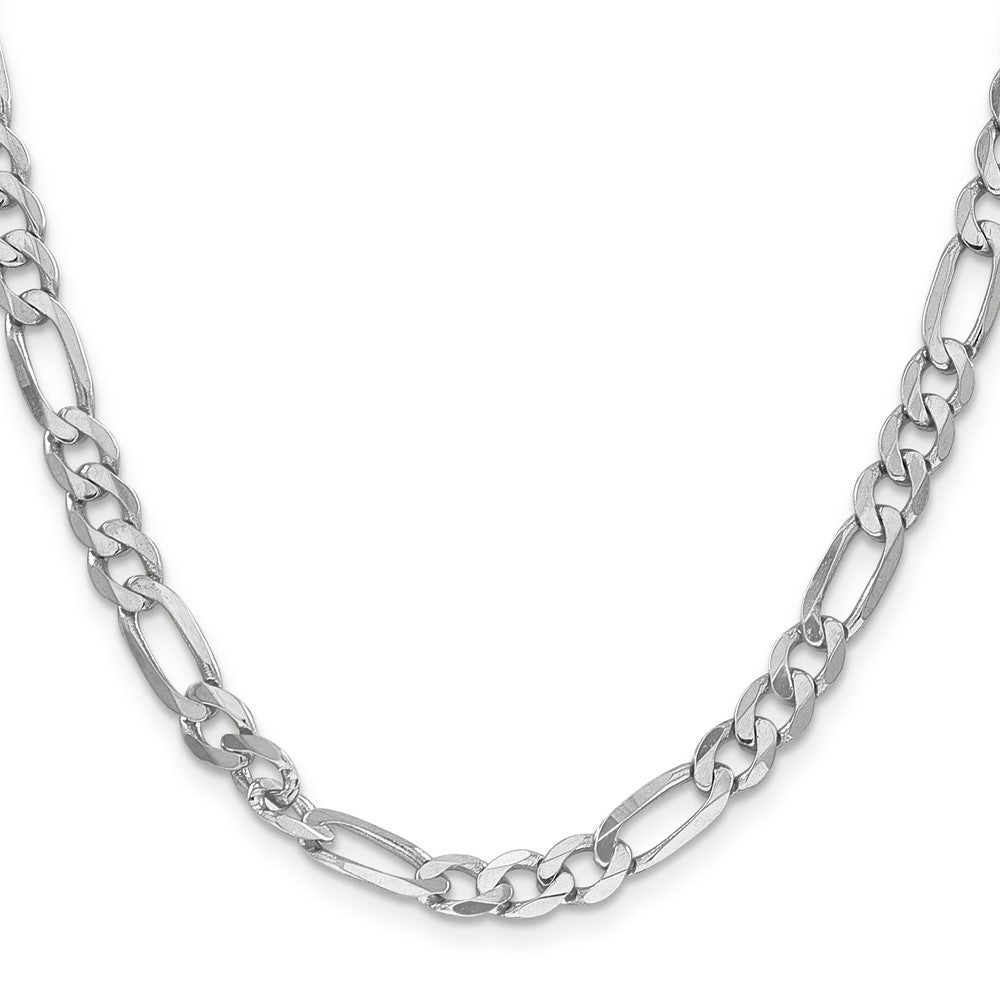 FJC Finejewelers 14 kt White Gold Flat Figaro Chain Bracelet 8 Inches x 6 mm