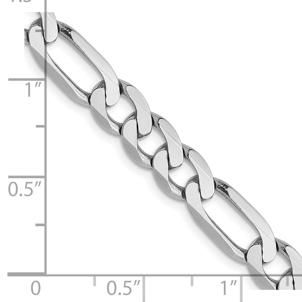 FJC Finejewelers 14 kt White Gold Flat Figaro Chain Bracelet 8 Inches x 6 mm