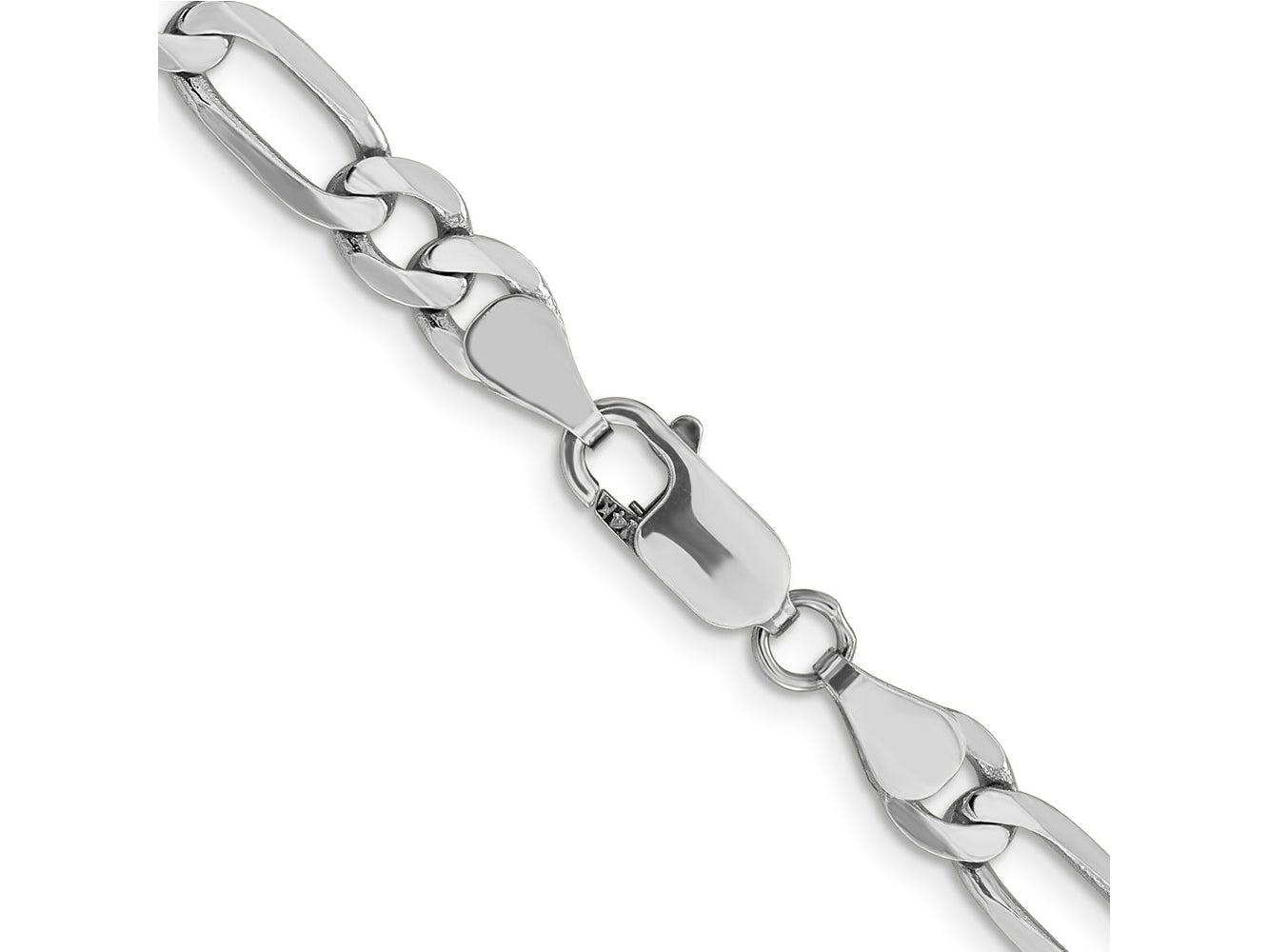 FJC Finejewelers 14 kt White Gold Flat Figaro Chain Bracelet 9 Inches x 6 mm