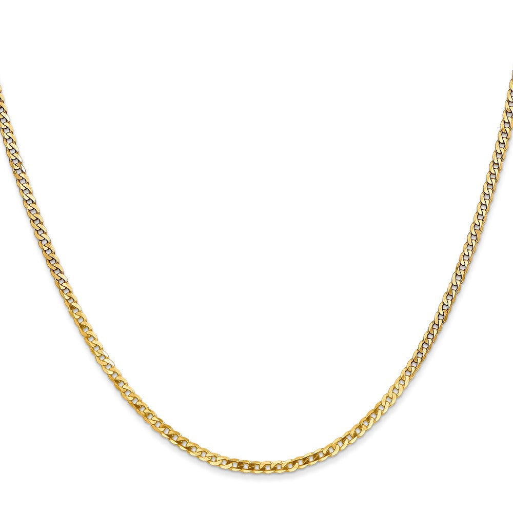 FJC Finejewelers 14 kt Yellow Gold Flat Beveled Curb Chain 16 Inches x 2.2 mm