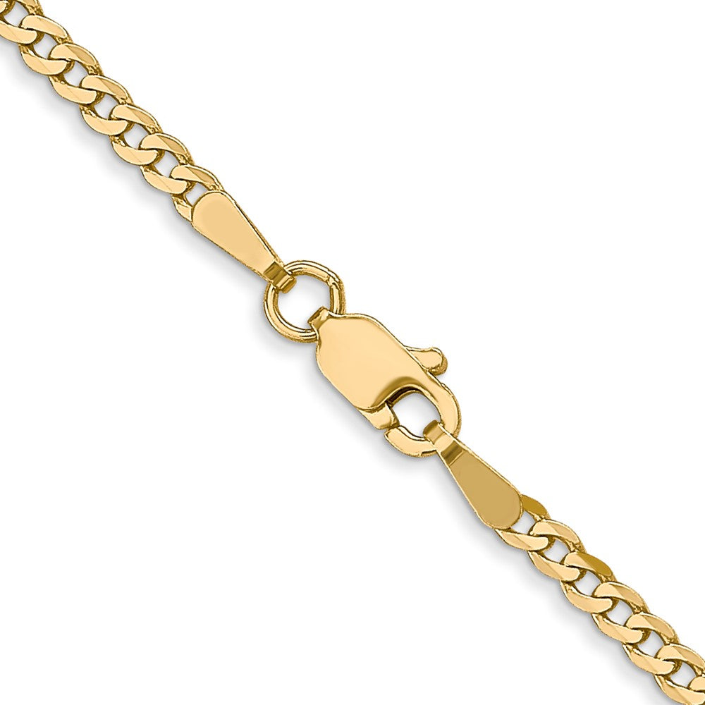 FJC Finejewelers 14 kt Yellow Gold Flat Beveled Curb Chain 24 Inches x 2.2 mm