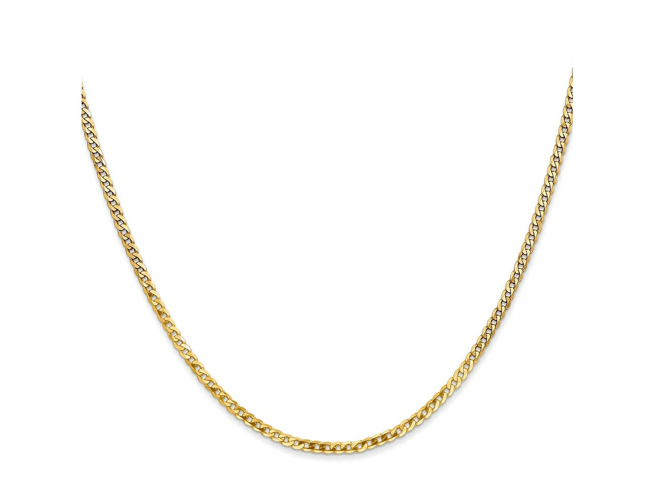 FJC Finejewelers 14 kt Yellow Gold Flat Beveled Curb Chain 24 Inches x 2.2 mm
