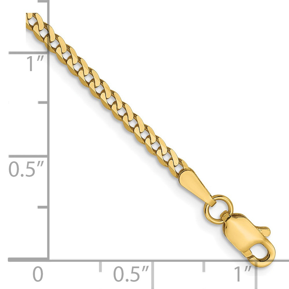 FJC Finejewelers 14 kt Yellow Gold 2. Flat Beveled Curb Chain Bracelet 7 Inches x 2 mm