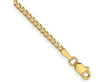FJC Finejewelers 14 kt Yellow Gold 2. Flat Beveled Curb Chain Bracelet 7 Inches x 2 mm