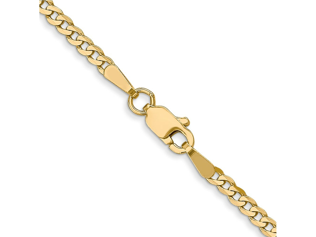 FJC Finejewelers 14 kt Yellow Gold 2. Flat Beveled Curb Chain Bracelet 8 Inches x 2 mm