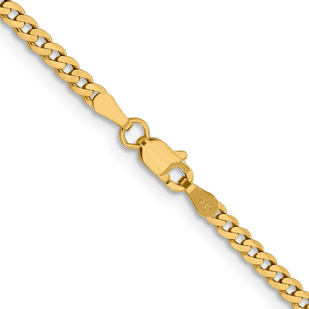 FJC Finejewelers 14 kt Yellow Gold Flat Beveled Curb Chain 16 Inches x 2.3 mm