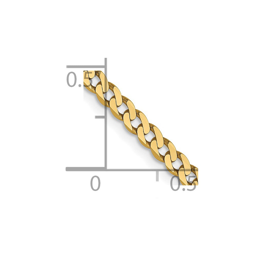FJC Finejewelers 14 kt Yellow Gold Flat Beveled Curb Chain 18 Inches x 2.3 mm