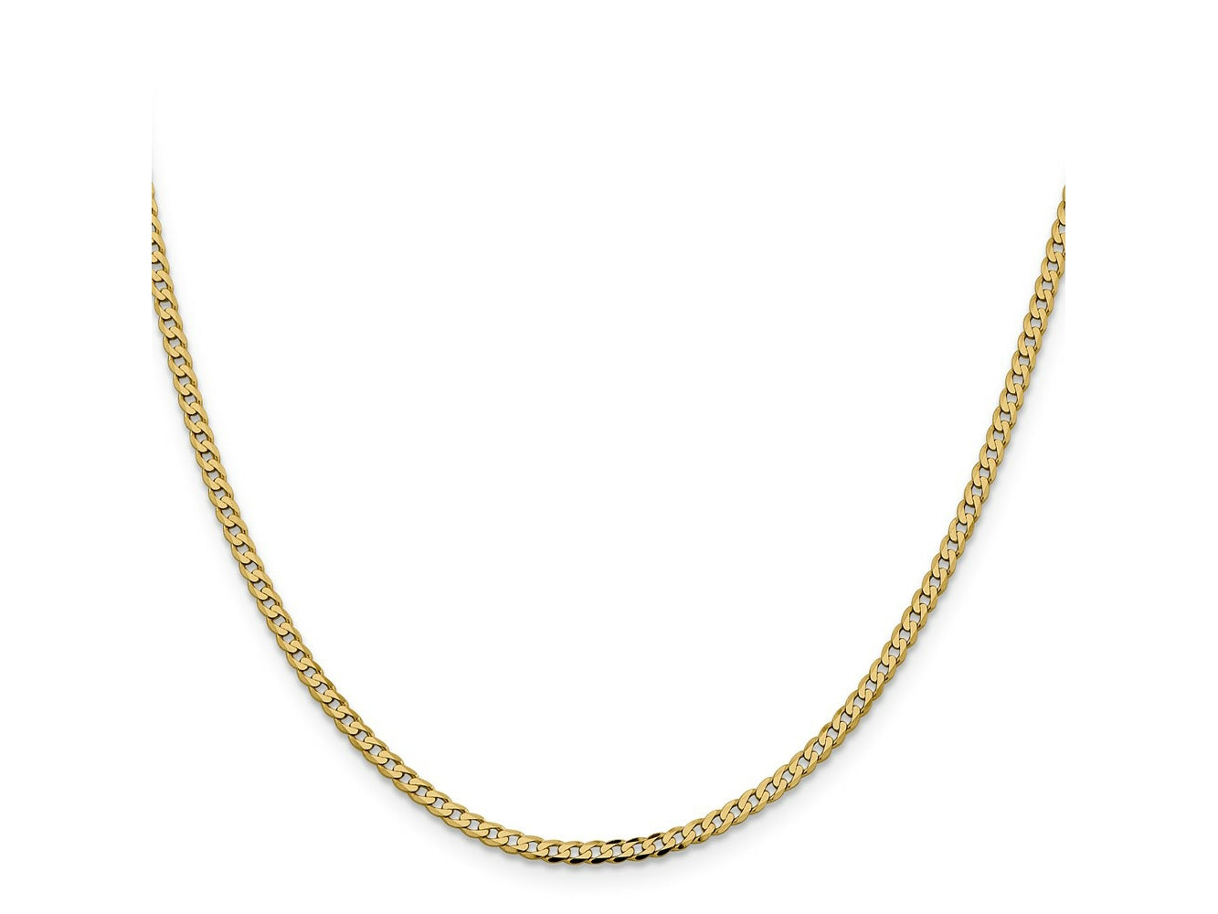 FJC Finejewelers 14 kt Yellow Gold Flat Beveled Curb Chain 20 Inches x 2.3 mm