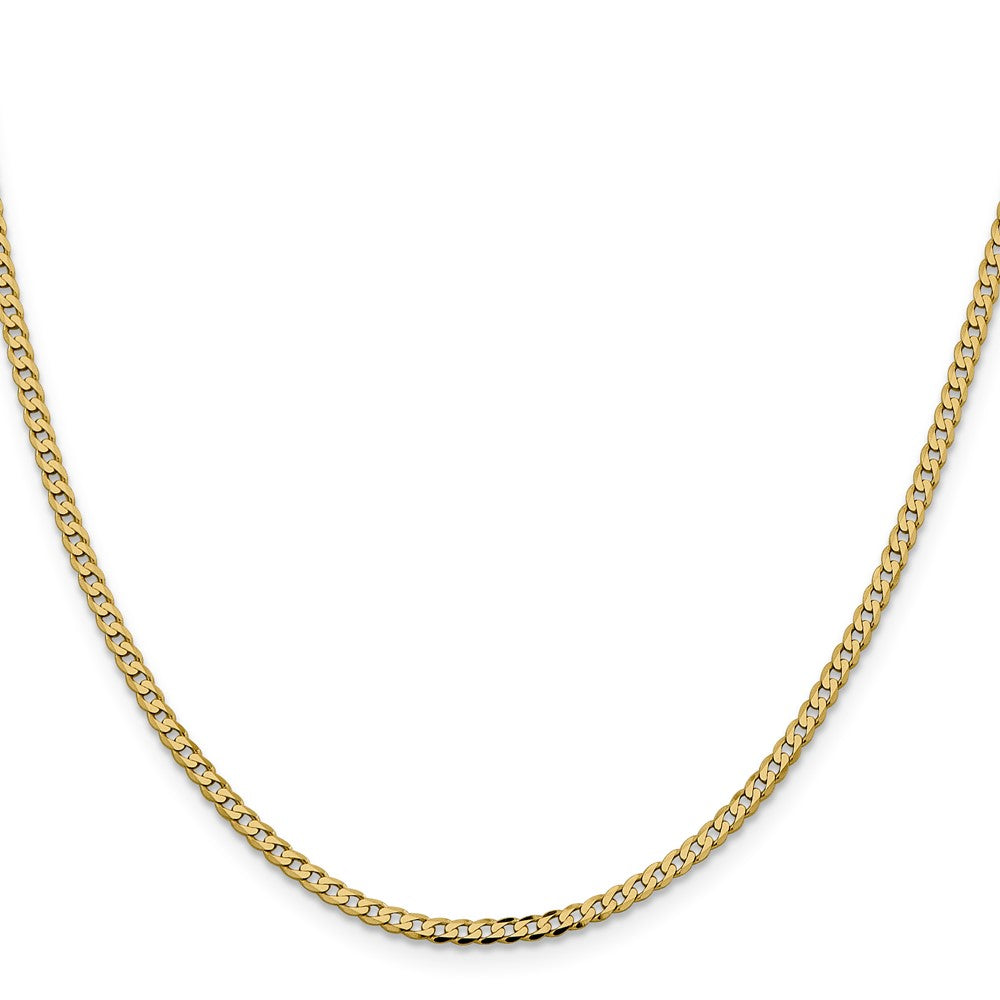 FJC Finejewelers 14 kt Yellow Gold Flat Beveled Curb Chain Bracelet 8 Inches x 2.3 mm