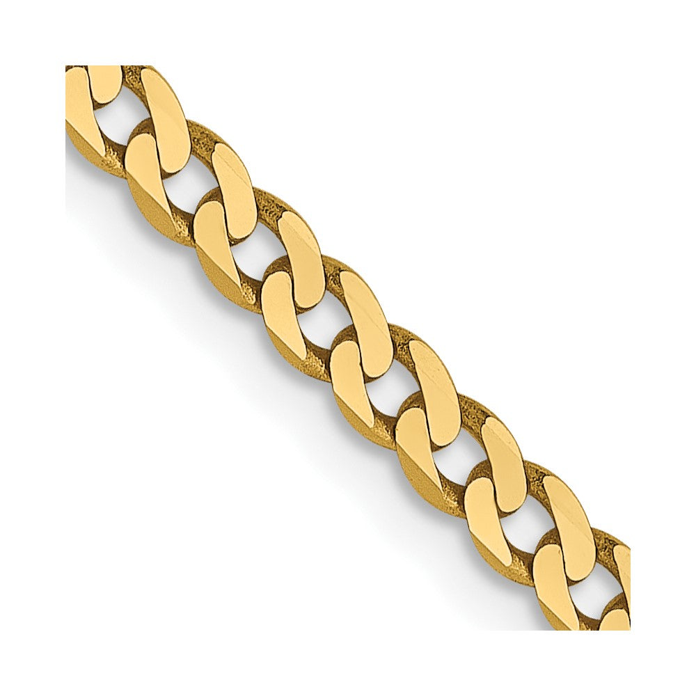 FJC Finejewelers 14 kt Yellow Gold Flat Beveled Curb Chain Bracelet 8 Inches x 2.3 mm