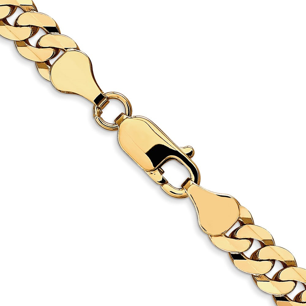 FJC Finejewelers 14 kt Yellow Gold Flat Beveled Curb Chain Bracelet 7 Inches x 6.1 mm