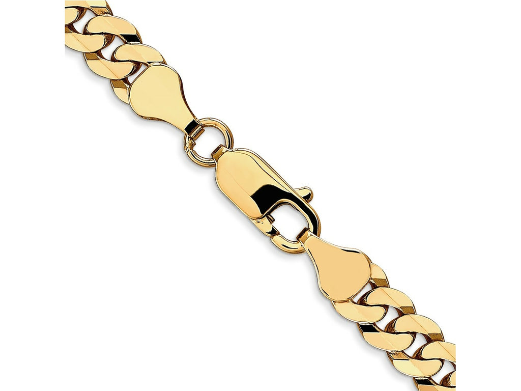 FJC Finejewelers 14 kt Yellow Gold Flat Beveled Curb Chain Bracelet 8 Inches x 6.1 mm