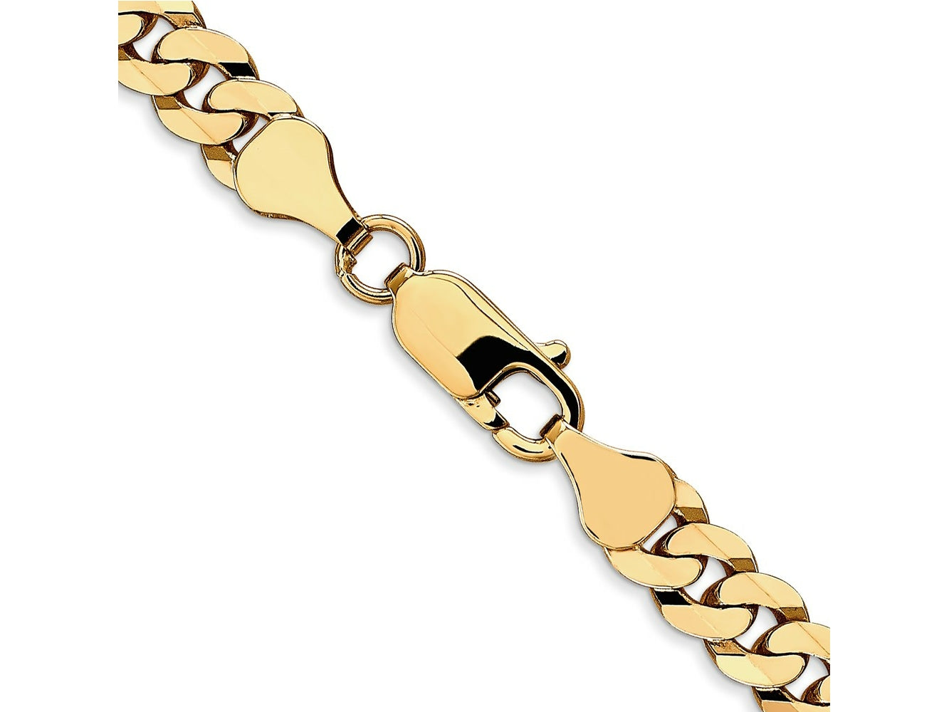 FJC Finejewelers 14 kt Yellow Gold Flat Beveled Curb Chain Bracelet 8 Inches x 6.1 mm