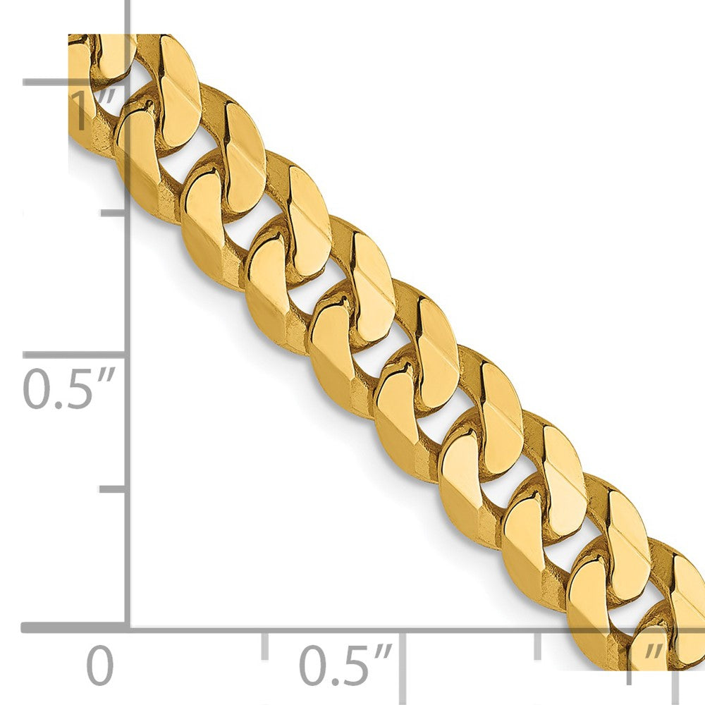FJC Finejewelers 14 kt Yellow Gold Flat Beveled Curb Chain Bracelet 9 Inches x 6.1 mm