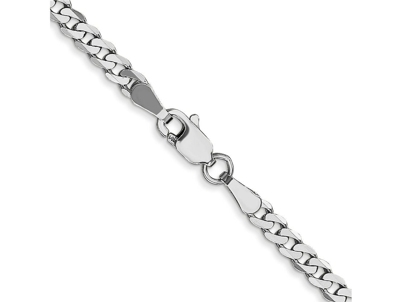 FJC Finejewelers 14 kt White Gold Flat Beveled Curb Chain 20 Inches x 2.9 mm