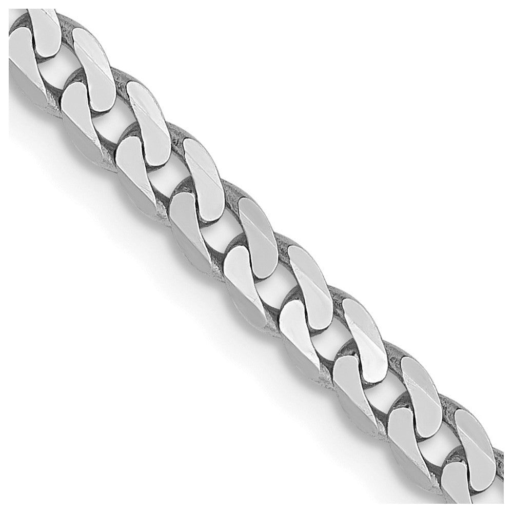 FJC Finejewelers 14 kt White Gold Flat Beveled Curb Chain 24 Inches x 2.9 mm