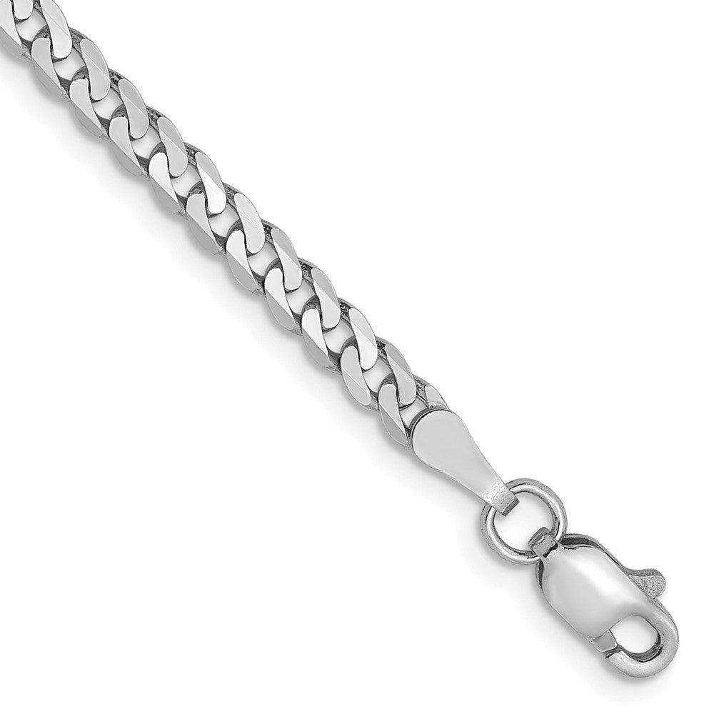 FJC Finejewelers 14 kt White Gold Flat Beveled Curb Chain Bracelet 7 Inches x 2.9 mm