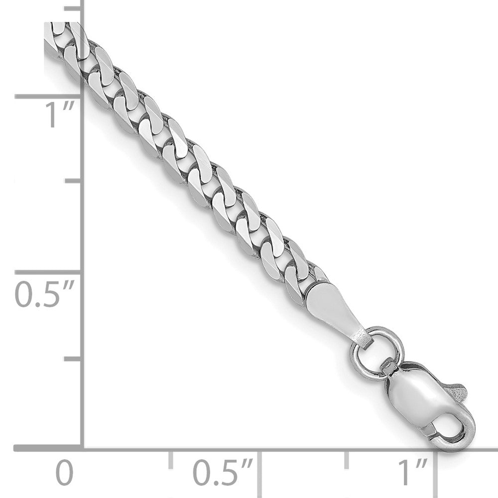 FJC Finejewelers 14 kt White Gold Flat Beveled Curb Chain Bracelet 7 Inches x 2.9 mm