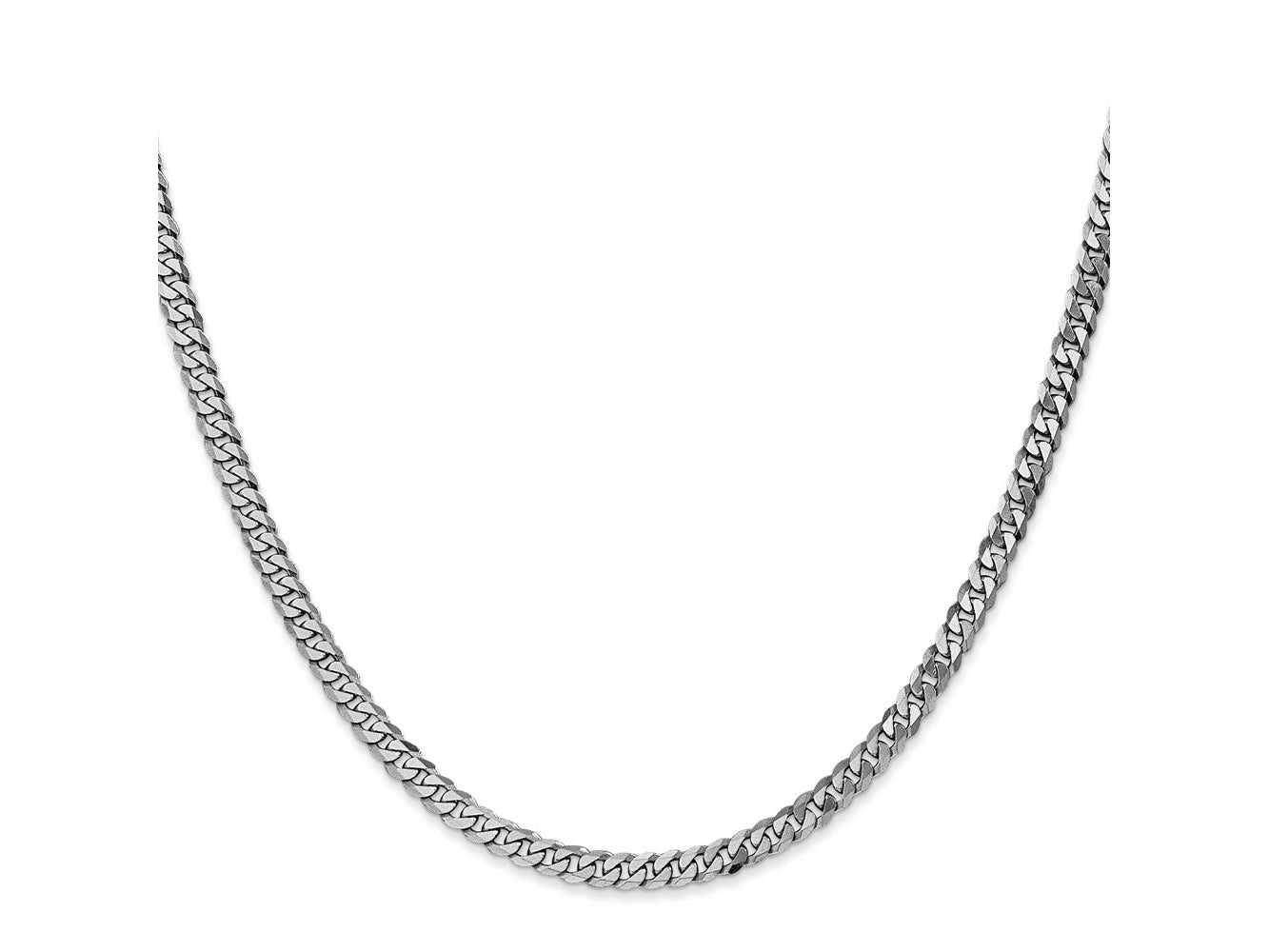 FJC Finejewelers 14 kt White Gold Flat Beveled Curb Chain 20 Inches x 3.9 mm