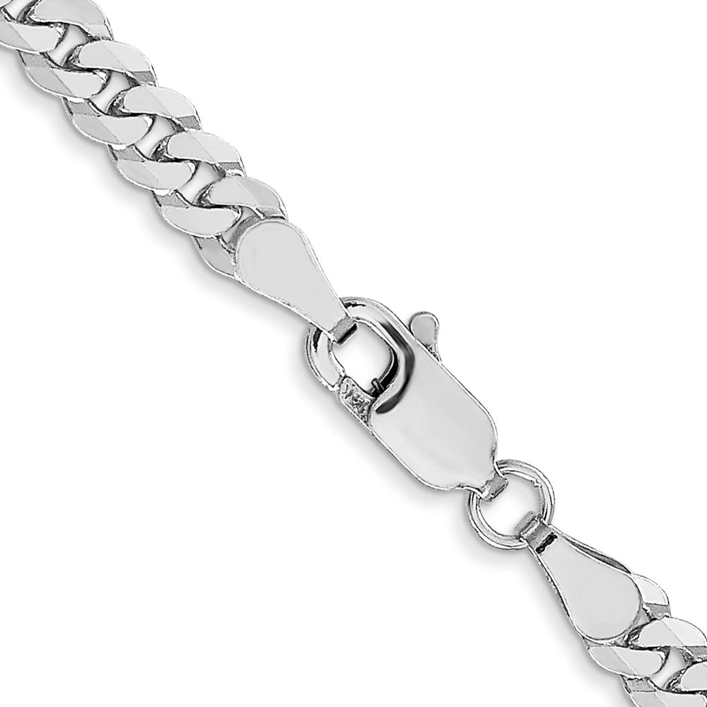 FJC Finejewelers 14 kt White Gold Flat Beveled Curb Chain 24 Inches x 3.9 mm