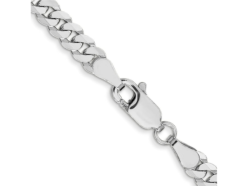 FJC Finejewelers 14 kt White Gold Flat Beveled Curb Chain Bracelet 7 Inches x 3.9 mm