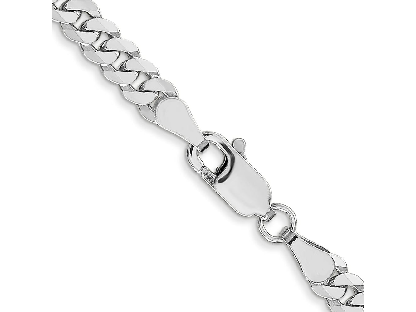FJC Finejewelers 14 kt White Gold Flat Beveled Curb Chain Bracelet 8 Inches x 3.9 mm
