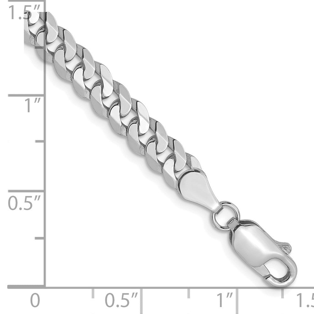 FJC Finejewelers 14 kt White Gold Flat Beveled Curb Chain Bracelet 7 Inches x 4.5 mm