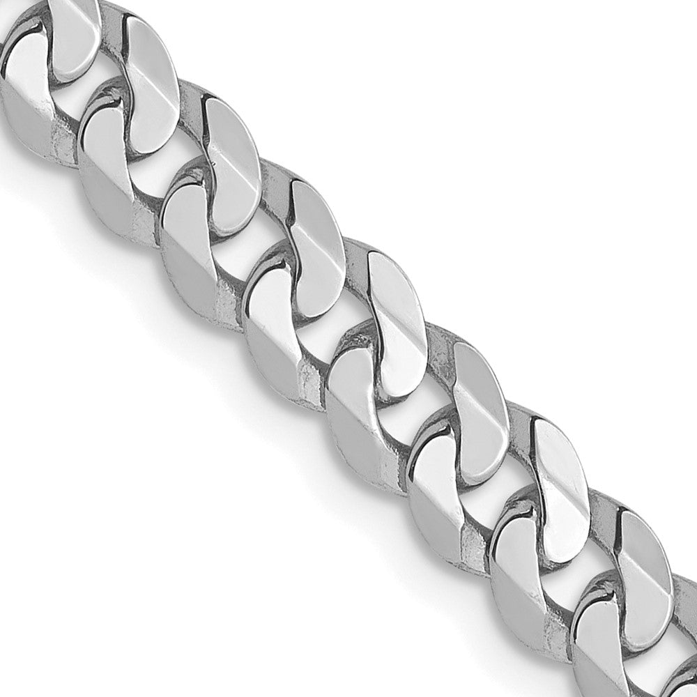 FJC Finejewelers 14 kt White Gold Flat Beveled Curb Chain Bracelet 8 Inches x 4.5 mm