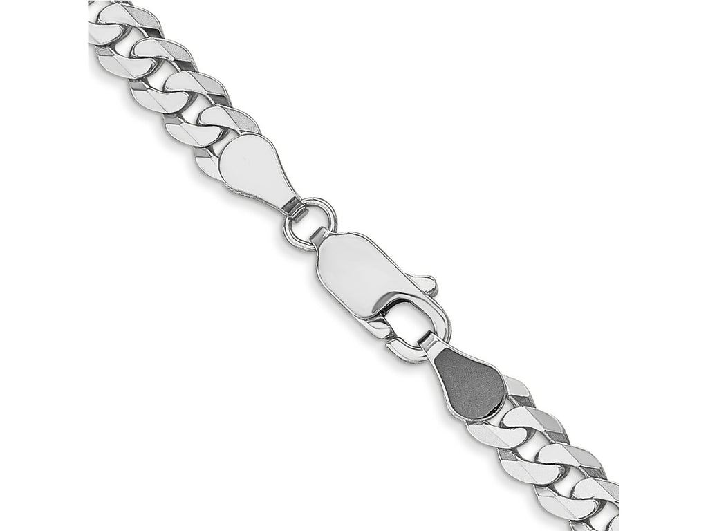 FJC Finejewelers 14 kt White Gold Flat Beveled Curb Chain Bracelet 8 Inches x 4.5 mm