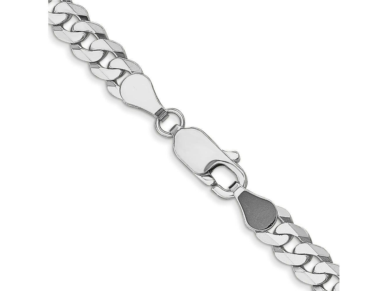FJC Finejewelers 14 kt White Gold Flat Beveled Curb Chain Bracelet 8 Inches x 4.5 mm