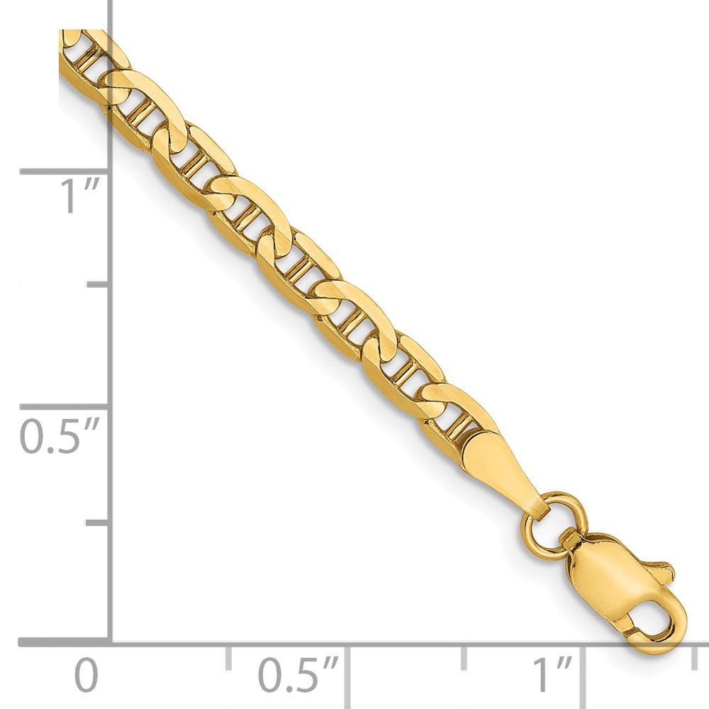 FJC Finejewelers 14 kt Yellow Gold Concave Anchor Chain Bracelet 7 Inches x 3 mm