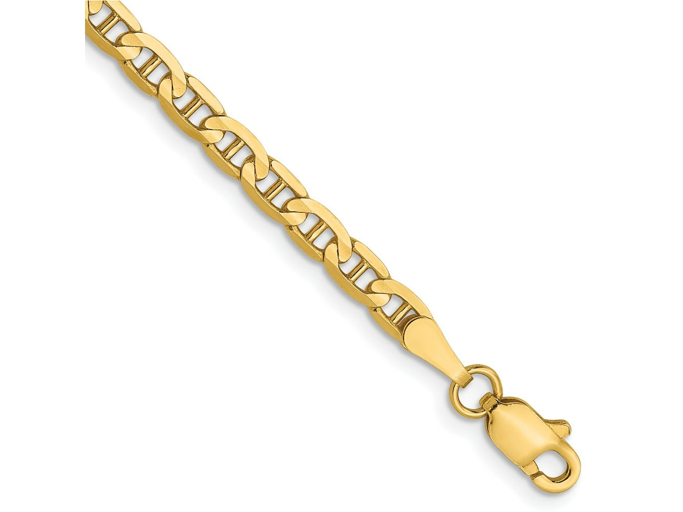 FJC Finejewelers 14 kt Yellow Gold Concave Anchor Chain Bracelet 7 Inches x 3 mm