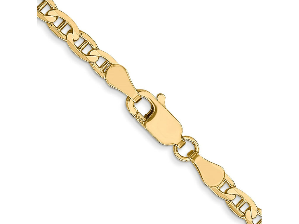 FJC Finejewelers 14 kt Yellow Gold Concave Anchor Chain Bracelet 8 Inches x 3 mm