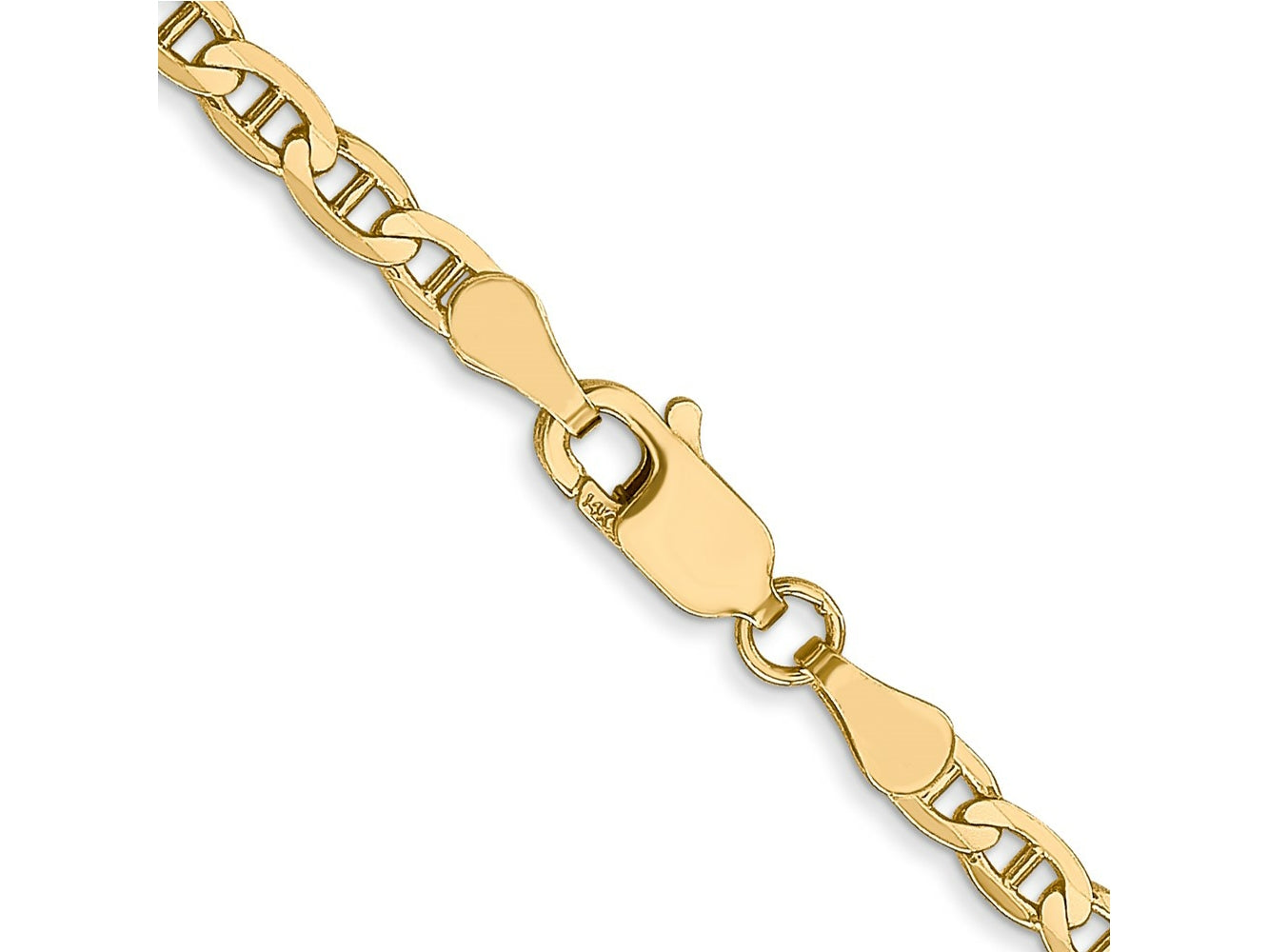FJC Finejewelers 14 kt Yellow Gold Concave Anchor Chain Bracelet 8 Inches x 3 mm