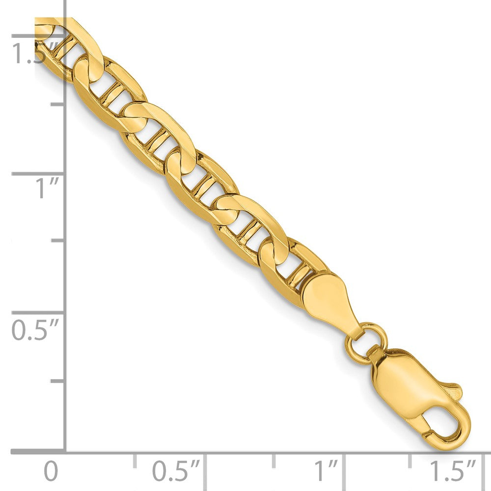 FJC Finejewelers 14 kt Yellow Gold Concave Anchor Chain Bracelet 7 Inches x 4.5 mm