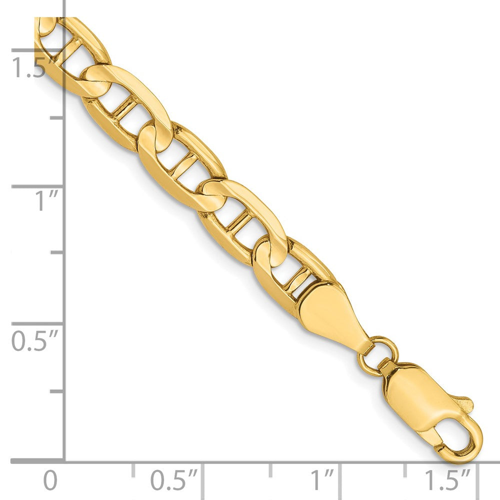 FJC Finejewelers 14 kt Yellow Gold Concave Anchor Chain Bracelet 7 Inches x 5.25 mm