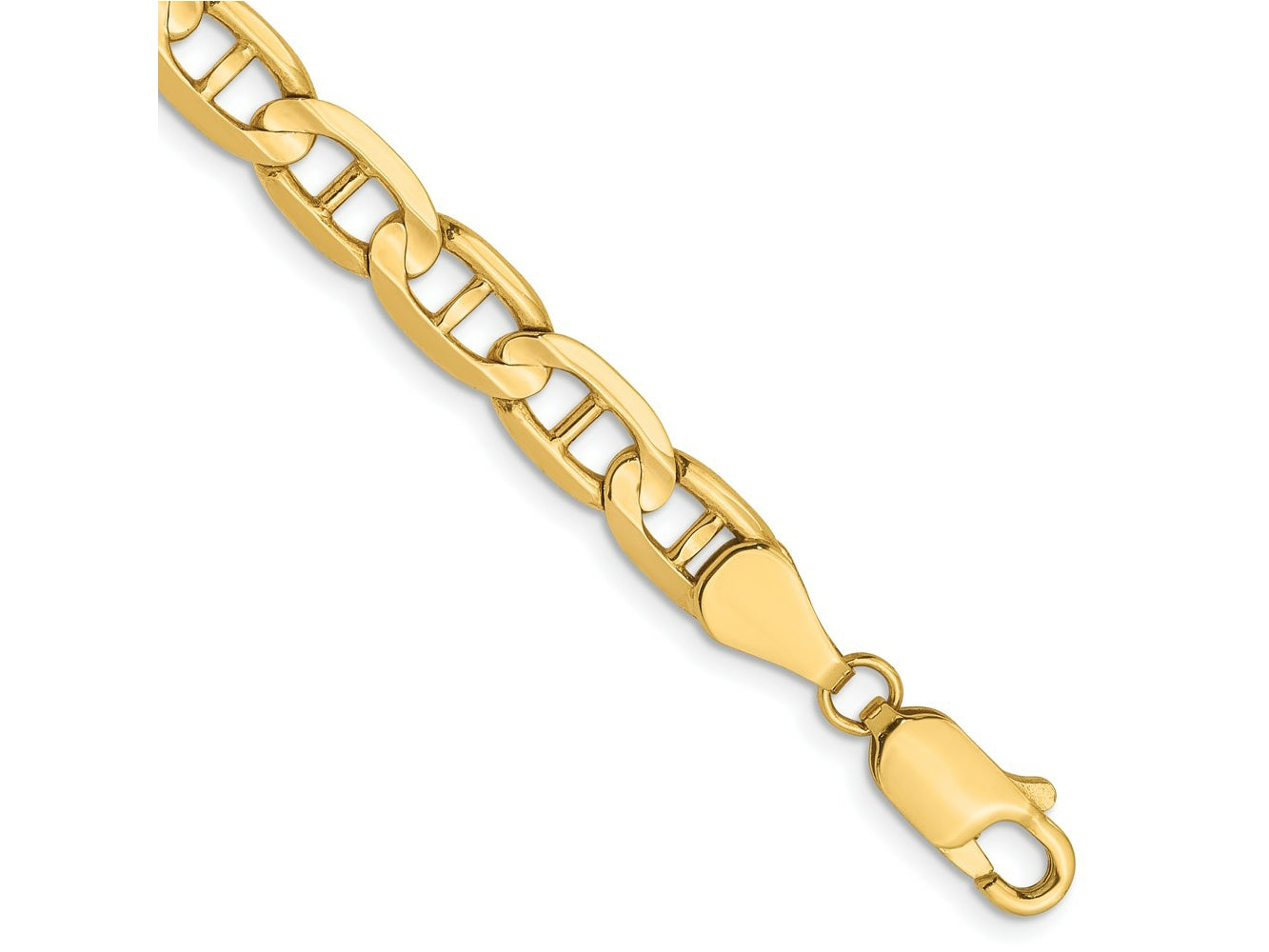 FJC Finejewelers 14 kt Yellow Gold Concave Anchor Chain Bracelet 7 Inches x 5.25 mm