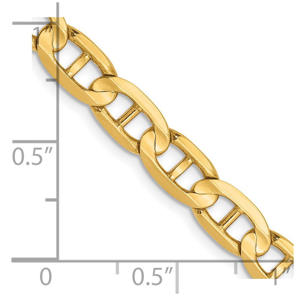 FJC Finejewelers 14 kt Yellow Gold Concave Anchor Chain Bracelet 8 Inches x 5.25 mm