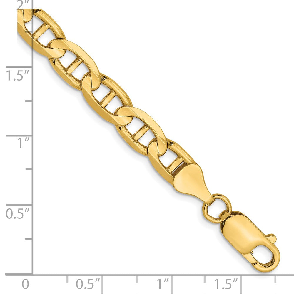 FJC Finejewelers 14 kt Yellow Gold Concave Anchor Chain Bracelet 8 Inches x 6.25 mm