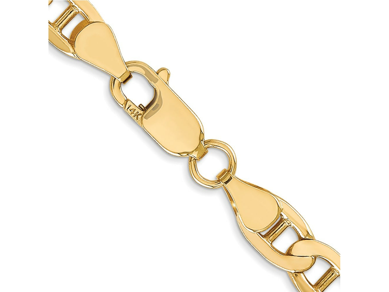 FJC Finejewelers 14 kt Yellow Gold Concave Anchor Chain Bracelet 9 Inches x 6.25 mm