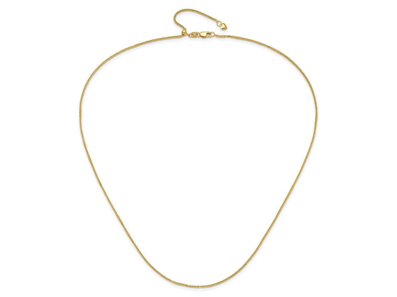 FJC Finejewelers 14 kt Yellow Gold Spiga Adjustable Quadra Wheat Chain 22 Inches x 1 mm