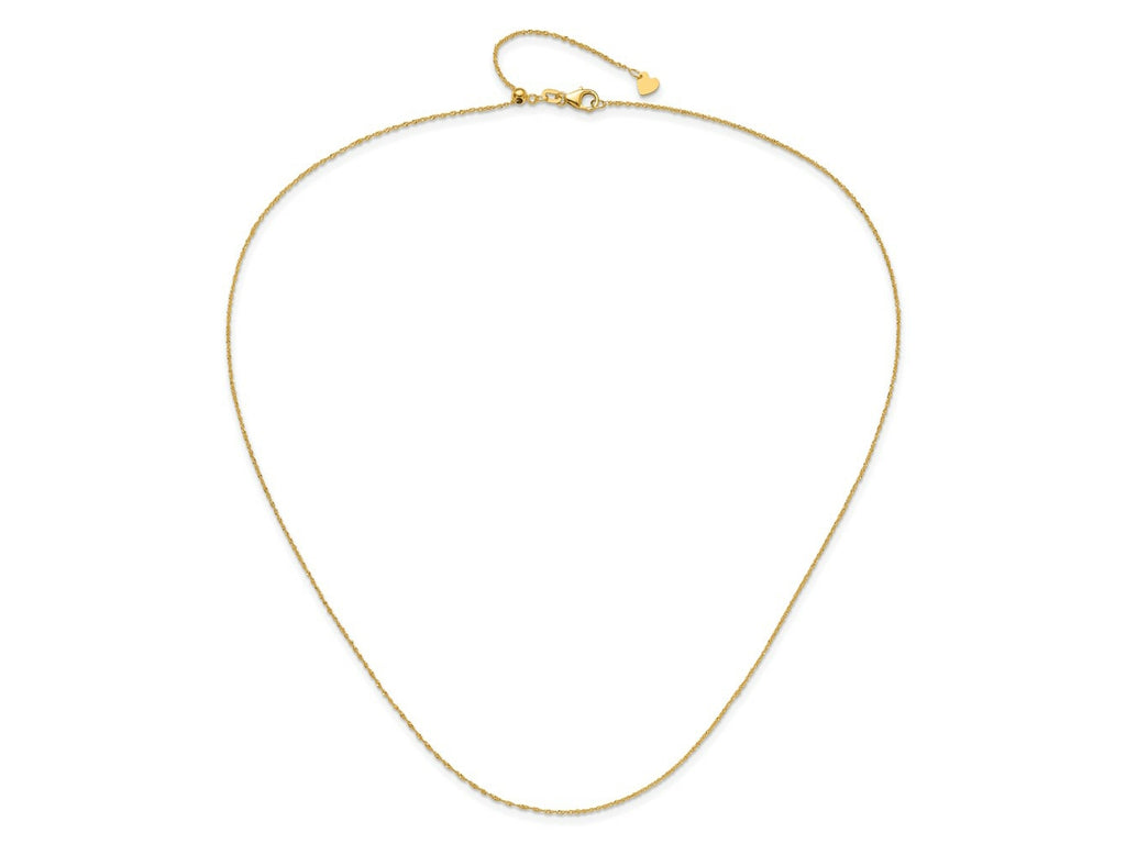 FJC Finejewelers 14 kt Yellow Gold Adjustable Sparkle Singapore Chain 22 Inches x 0.95 mm